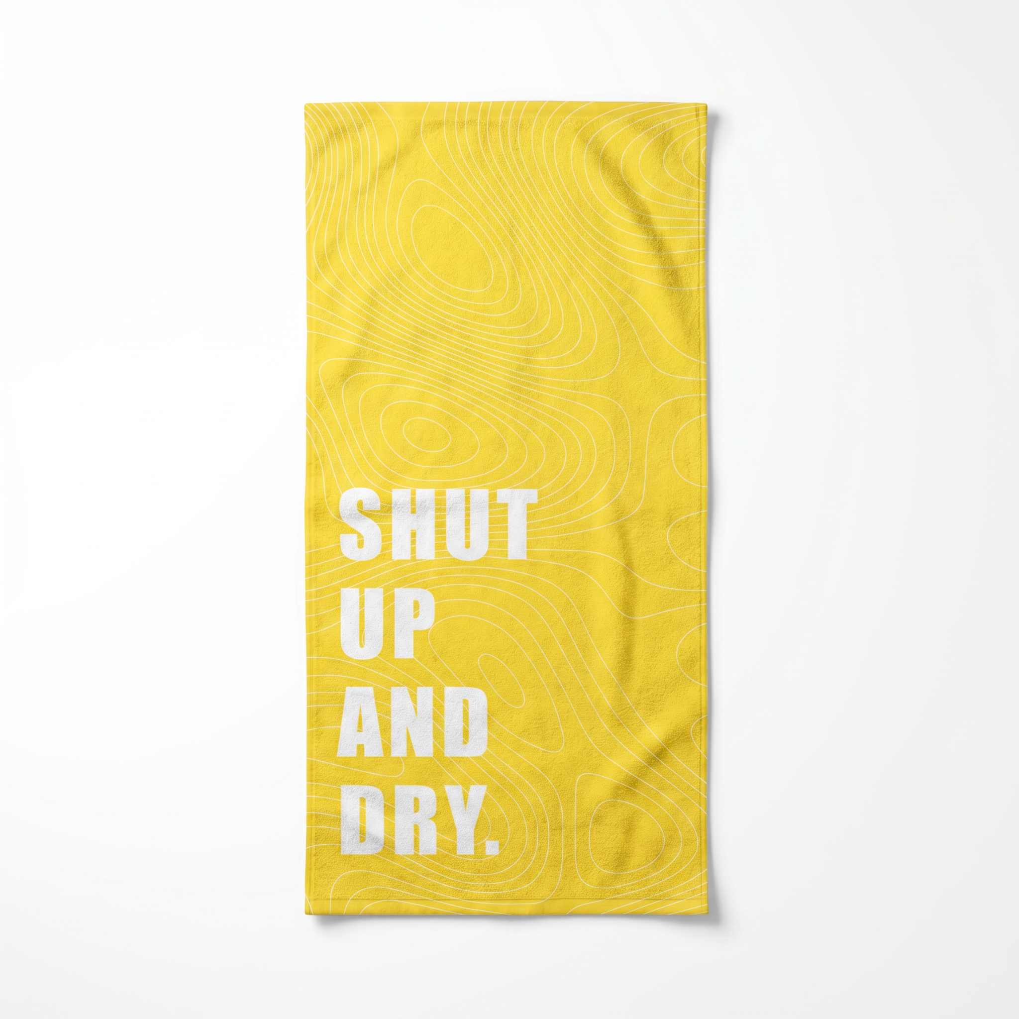 "SHUT UP AND DRY." Sloganlı Plaj Havlusu - Bonibom LOUD SUMMER Koleksiyonu