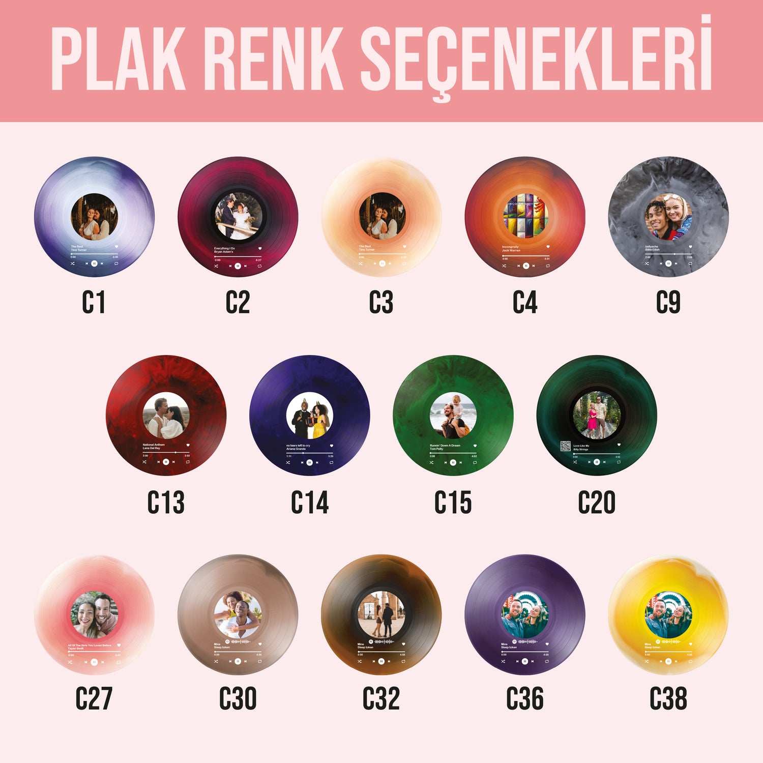 KİŞİYE ÖZEL AHŞAP KAİDELİ RENKLİ MÜZİK TEMALI FOTOĞRAFLI PLAK MASA DEKORU