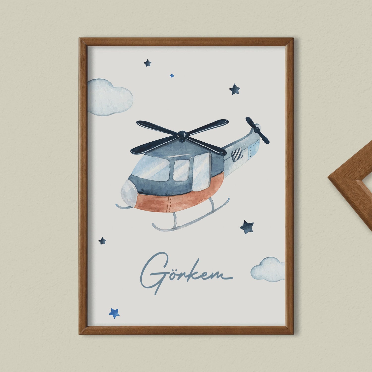 Kişiye Özel "Gökyüzü" Helikopter Çocuk Tablo